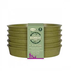 Hax 5x Grn Bamboo Saucer 4"